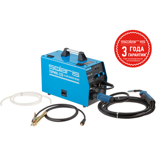 Сварочный полуавтомат Solaris TOPMIG-226WG5 (MIG/MAG/FLUX) с горелкой 5м