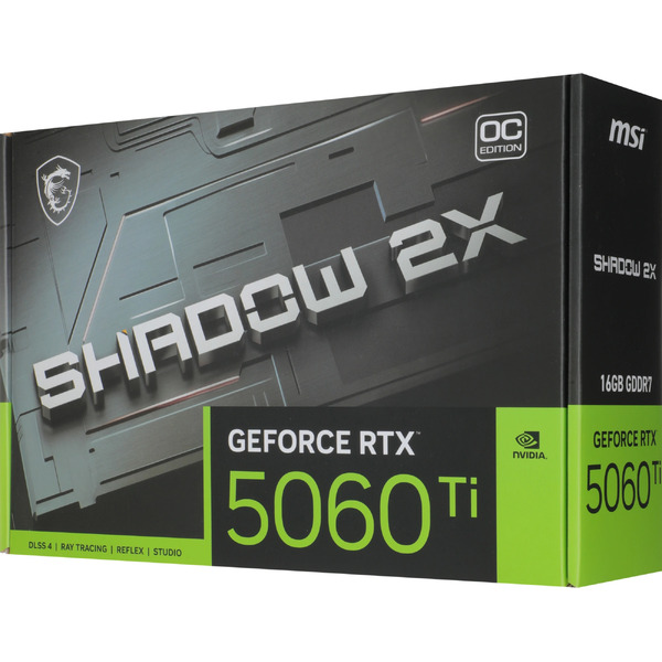 Видеокарта MSI GeForce RTX 5060 Ti 16G Shadow 2X OC Plus