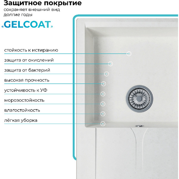 Мойка кухонная Polygran Gals 760 (хлопок)