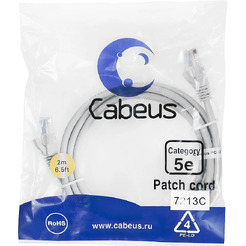 Кабель Cabeus PC-UTP-RJ45-Cat.5e-2m-LSZH
