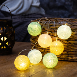 Тайские фонарики Neon-Night 303-089 Пудра 1,5 м 10 LED теплый белый