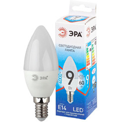 Лампа светодиодная ЭРА QX LED-9 Вт-В35-4000K-E14  (арт.B35-10W-840-E14) 10/100