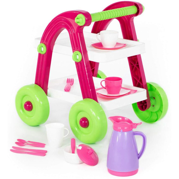 Набор игрушечной посуды Полесье Сервировочный столик Stars Chef 44655 (в пакете)