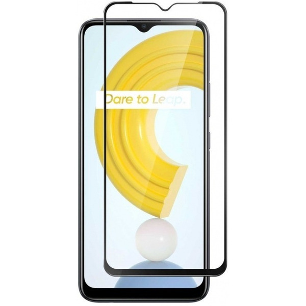 Защитное стекло CASE Full Glue для Realme C21 (черный)