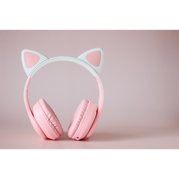 Наушники с ушками MIRU Cat EP-W10 (розовый)