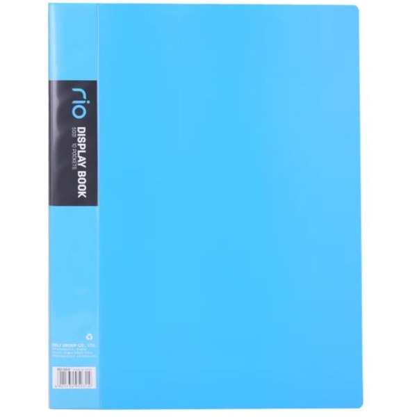 Папка для бумаг Deli Rio 5031 с файлами (голубой)