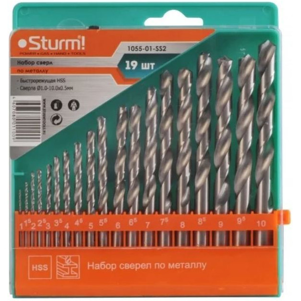 Набор сверл Sturm! 1055-01-SS2 (19 предметов)