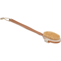 Щётка для сухого массажа из чайного дерева с щетиной кактуса со съемной ручкой BRADEX KZ 0950