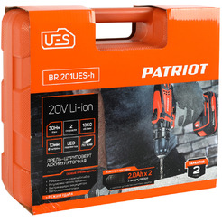 Дрель-шуруповерт Patriot BR 201UES-h с 2-мя АКБ, кейс