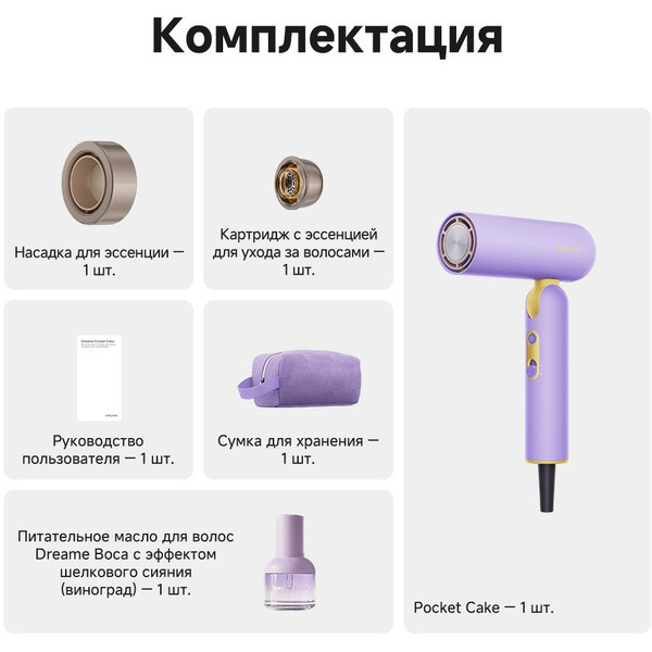 Фен Dreame Hair Dryer Pocket Cake Purple AHD51 (фиолетовый)