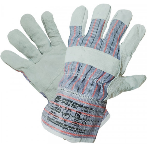 Перчатки спилковые Arcticus комбинированные р-р 10, серый/фиолетовый, арт. 2301 р.10