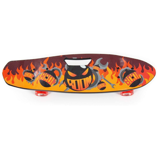 Доска роликовая Полесье 89519 (65 см) чёрная с наклейкой и красными колёсами