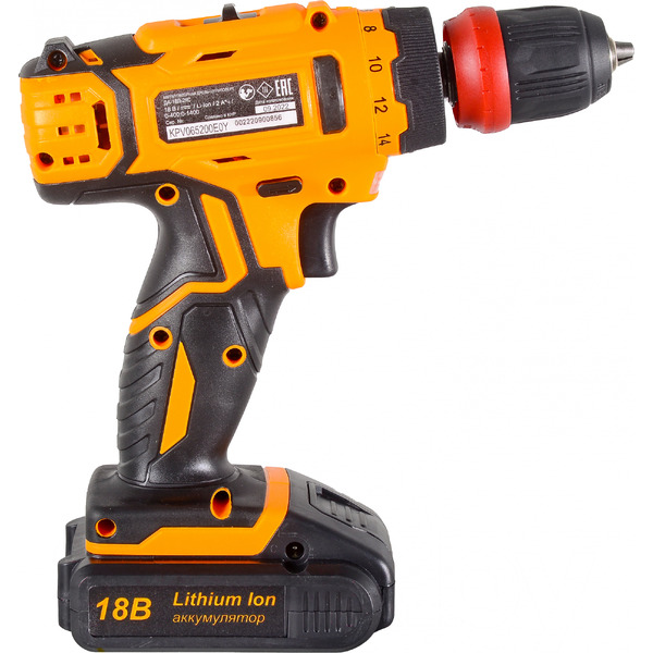 Дрель-шуруповерт Вихрь ДА-18Л-2КC (72/14/34) с 2-мя АКБ, кейс