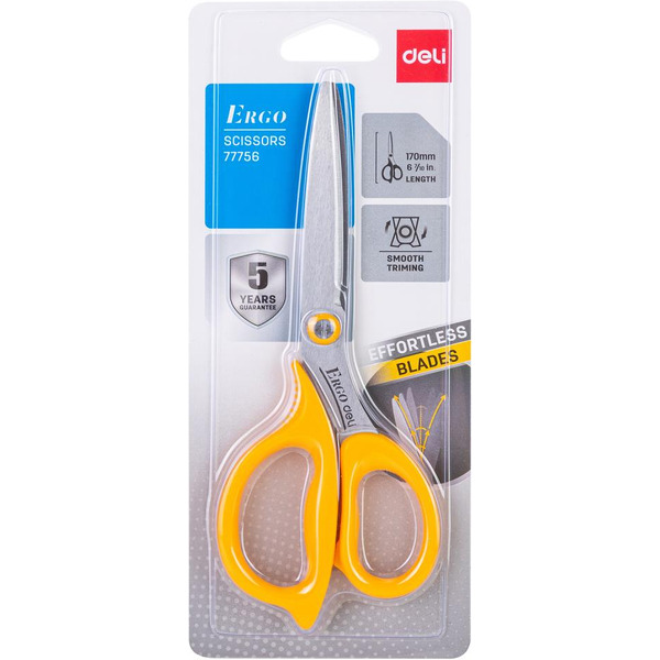 Ножницы 17,5 см DELI 77756YELLOW