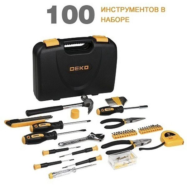 Набор инструмента и оснастки Deko TZ100 (065-0221),100 предметов