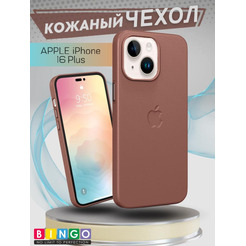 Бампер Bingo Leather Magsafe для APPLE iPhone 16 Plus Коричневый