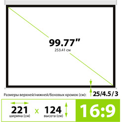 Проекционный экран CACTUS Motoscreen CS-PSM-124x221