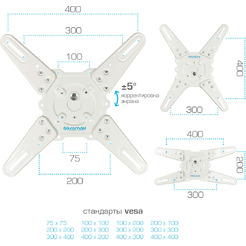 Кронштейн Kromax ATLANTIS-40 (белый)