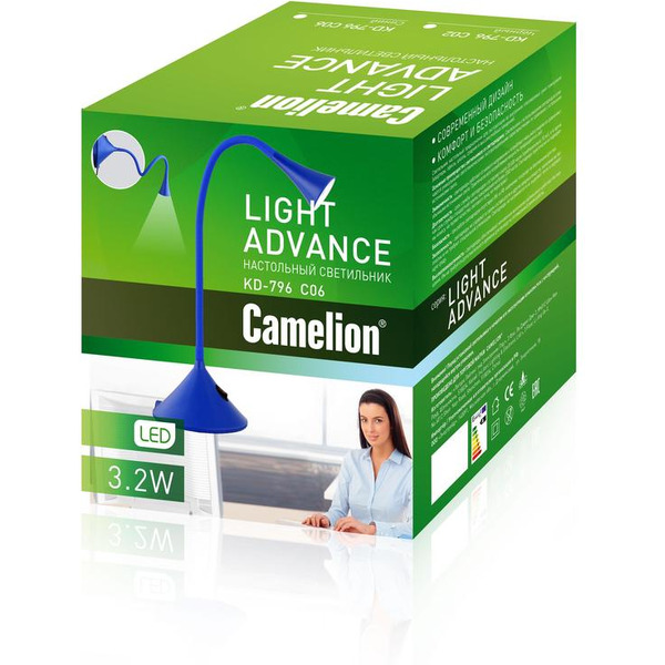 Светильник настольный Camelion KD-796 C06 синий