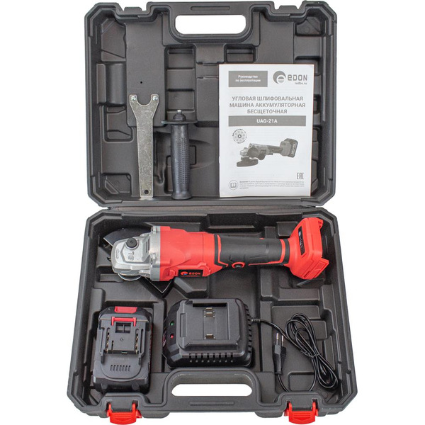 Угловая шлифмашина Edon UAG-21A (с 1-м АКБ, кейс)