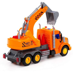 Автомобиль-экскаватор Полесье 86457 Профи (оранжевый)