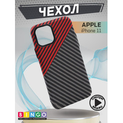 Бампер Bingo Carbon для APPLE iPhone 11 Черный с красным