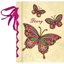 Ежедневник с декор. лентой БАБОЧКИ 37494/А6+,240стр. ФЕНИКС