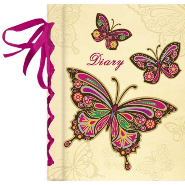 Ежедневник с декор. лентой БАБОЧКИ 37494/А6+,240стр. ФЕНИКС