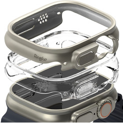 Чехол Ringke SLIM 2шт для APPLE WATCH ULTRA 1 / 2 (49 MM) CLEAR & TITANIUM GREY