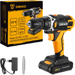 Дрель-шуруповерт Deko Banger 20V ONE + 083-1042 (с 1-им АКБ)