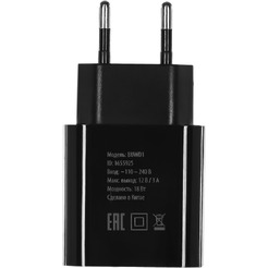 Сетевое зарядное Buro BUWD1 (черный)