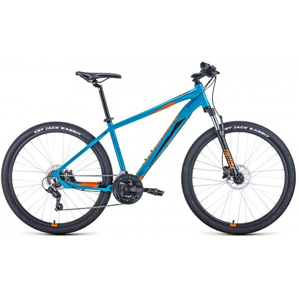 Велосипед Forward Apache 27.5 3.2 Disc 2021 / RBKW1M37G053 (19, бирюзовый/оранжевый)
