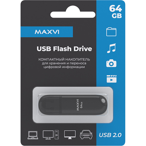 USB флеш-накопитель Maxvi P1 64GB (черный)