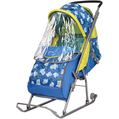 Санки-коляска НИКА Умка 3 Мишки (синий)