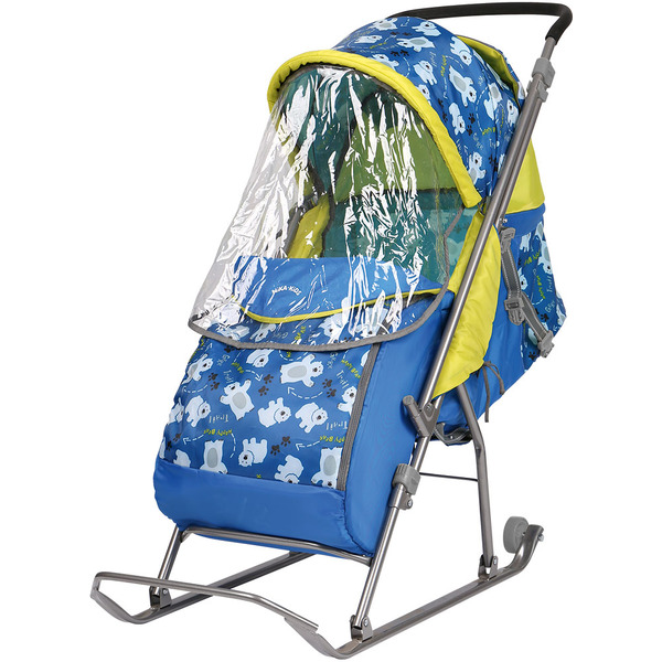 Санки-коляска НИКА Умка 3 Мишки (синий)