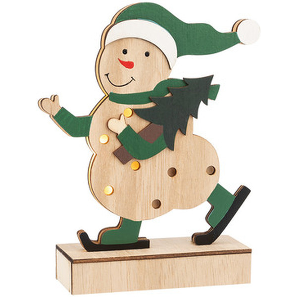 Деревянная фигурка с подсветкой NEON-NIGHT Снеговик 504-017