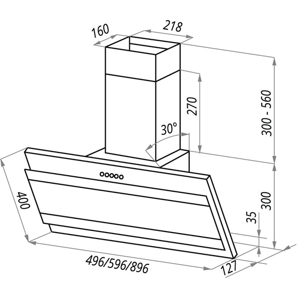 Вытяжка MAUNFELD Tower G Satin 60 (stripes) (черный)