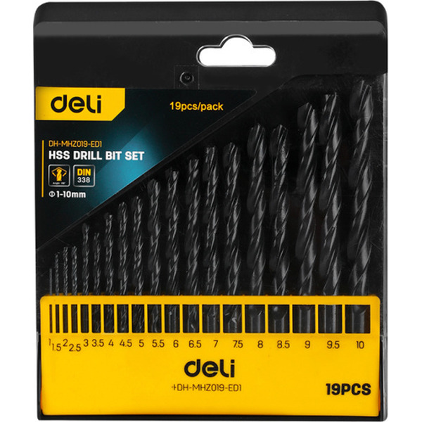 Сверло Deli EDH-MHZ019-ED1 (19 шт)
