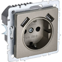 Розетка IEK Brite BR-R14-16-U21-D31-K37