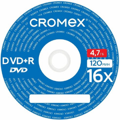 Диски CROMEX DVD+R (плюс), 4,7 Gb, 16x, КОМПЛЕКТ 25 шт.