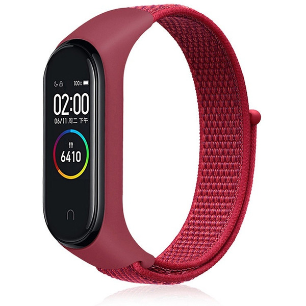 Ремешок Bingo Nylon для Xiaomi Mi Band 3/4/5/6 (красный)