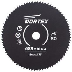 Диск пильный WORTEX 89х10 мм 80 зуб. по металлу (HSS080M00009)