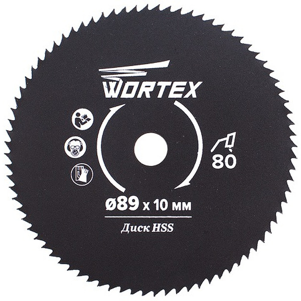 Диск пильный WORTEX 89х10 мм 80 зуб. по металлу (HSS080M00009)