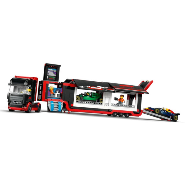 Конструктор LEGO City 60445 Грузовик F1 с болидами RB20 и AMR24 F1