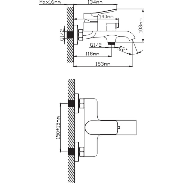 Смеситель Diadonna Д168-30QH