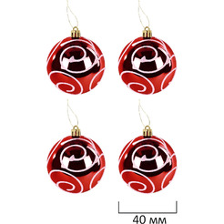 Шары елочные ЗОЛОТАЯ СКАЗКА Red&Snow Winter 592595 (красный, белый )