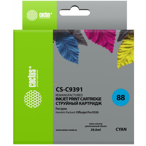 Картридж струйный Cactus CS-C9391 №88 (голубой)