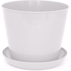 Кашпо круглое VIOLET 1.2л с поддоном (белый)