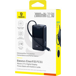 Внешний аккумулятор Baseus EnerFill FC51 Bipow2 Pro Power Bank 20000mAh (черный)