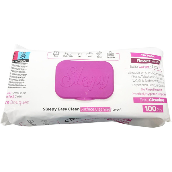 Влажные салфетки для уборки SLEEPY Lilium Bouquet, 100 шт